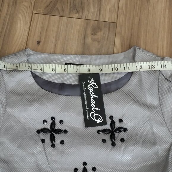 Rachael G. Black and Gray Dress, Size L - Picture 8 of 13